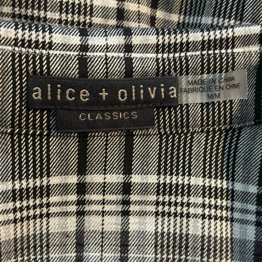 Alice + Olivia Classics Size M Lucette Plaid Shirt Dress Academia - Picture 5 of 7